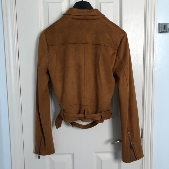 LOVERS & FRIENDS Faux Suede Brown Moto Jacket - Picture 2 of 5